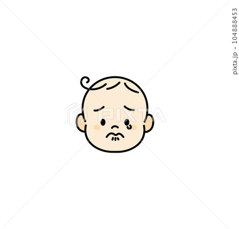 赤ちゃん ベビー 顔 イラスト アイコン 泣きそう 赤ちゃん ベビー 顔 イラスト アイコン 泣きそう 104888453