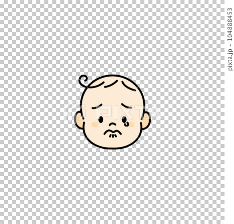赤ちゃん ベビー 顔 イラスト アイコン 泣きそう 赤ちゃん ベビー 顔 イラスト アイコン 泣きそう 104888453