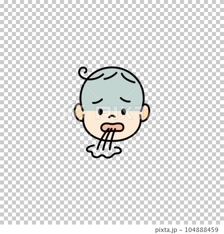 Baby baby face illustration icon poor health vomiting 104888459