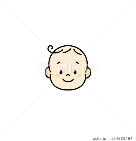 赤ちゃん ベビー 顔 イラスト アイコン 笑顔 赤ちゃん ベビー 顔 イラスト アイコン 笑顔 104888464