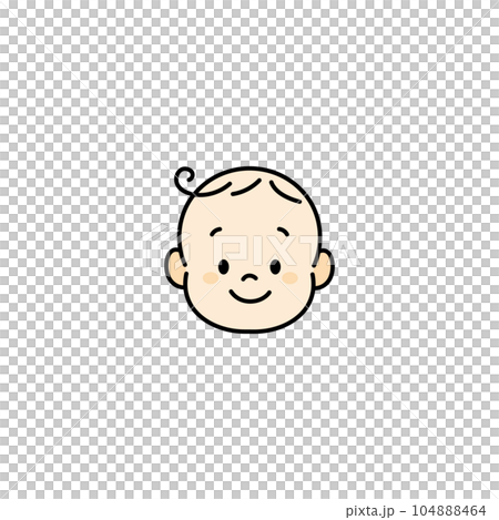 赤ちゃん ベビー 顔 イラスト アイコン 笑顔 赤ちゃん ベビー 顔 イラスト アイコン 笑顔 104888464