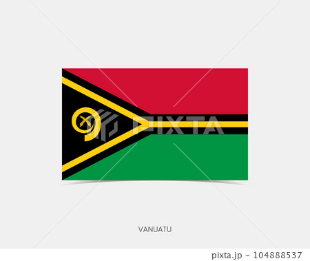 Vanuatu Rectangle flag icon with shadow. 104888537