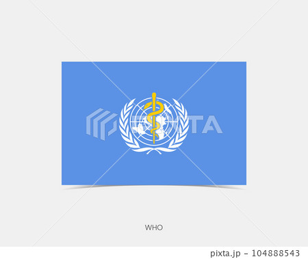 WHO Rectangle flag icon with shadow. 104888543