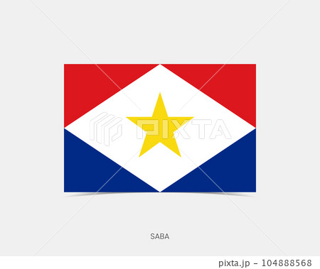 Saba Rectangle flag icon with shadow. Saba Rectangle flag icon with shadow. 104888568