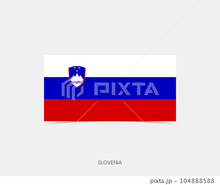 Slovenia Rectangle flag icon with shadow. Slovenia Rectangle flag icon with shadow. 104888588
