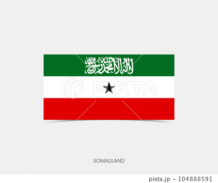 Somaliland Rectangle flag icon with shadow. Somaliland Rectangle flag icon with shadow. 104888591