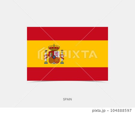 Spain Rectangle flag icon with shadow. Spain Rectangle flag icon with shadow. 104888597