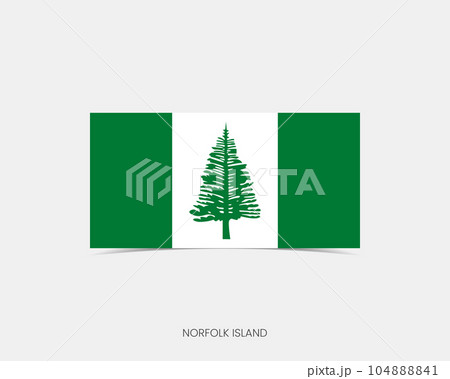 Norfolk Island Rectangle flag icon with shadow. Norfolk Island Rectangle flag icon with shadow. 104888841