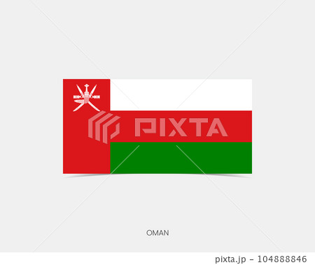 Oman Rectangle flag icon with shadow. Oman Rectangle flag icon with shadow. 104888846