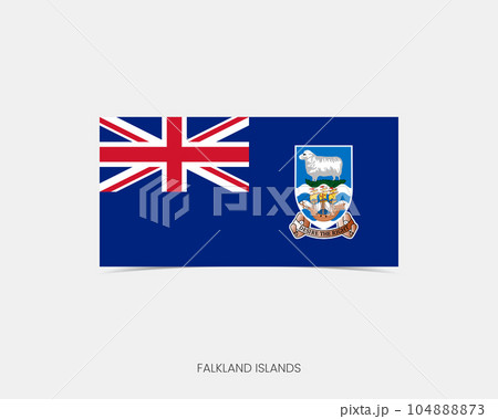 Falkland Islands Rectangle flag icon with shadow. Falkland Islands Rectangle flag icon with shadow. 104888873