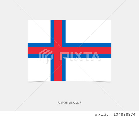 Faroe Islands Rectangle flag icon with shadow. Faroe Islands Rectangle flag icon with shadow. 104888874