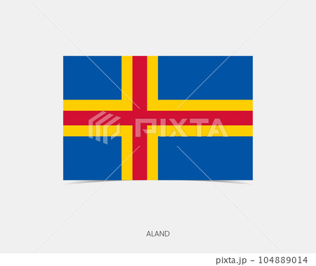 Aland Rectangle flag icon with shadow. 104889014