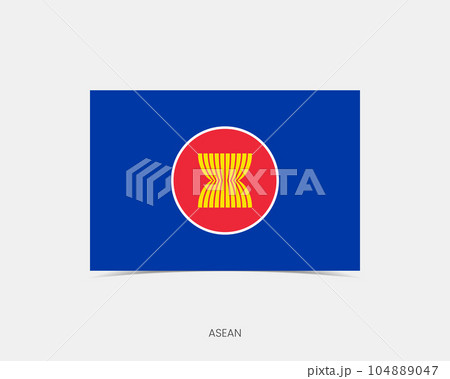 ASEAN Rectangle flag icon with shadow. 104889047