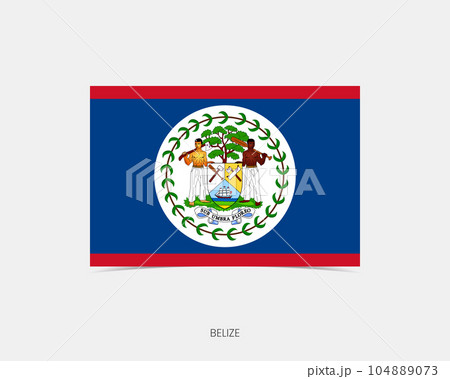 Belize Rectangle flag icon with shadow. Belize Rectangle flag icon with shadow. 104889073