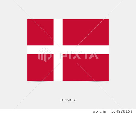 Denmark Rectangle flag icon with shadow. Denmark Rectangle flag icon with shadow. 104889153