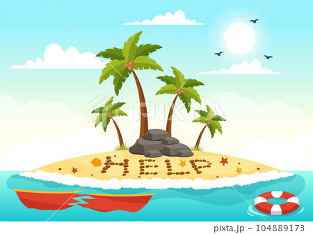 SOS Message Vector Illustration with People Who Need Emergency Assistance in Various Situations in Flat Cartoon Hand Drawn Background Templates 104889173