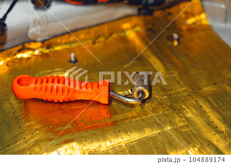 Process of installation car soundproofing material in car service 104889174