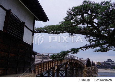 錦帯橋 松 日本らしい景色 日本三名橋 木造橋 岩国 山口県 錦帯橋 松 日本らしい景色 日本三名橋 木造橋 岩国 山口県 104889620