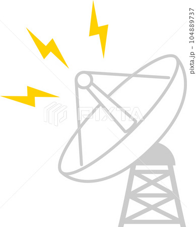 パラボラアンテナのデフォルメイラスト 104889737