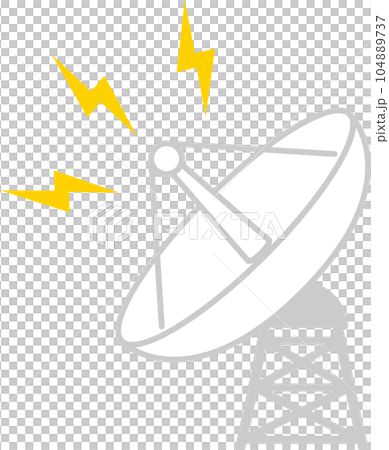 パラボラアンテナのデフォルメイラスト 104889737