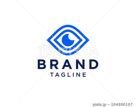 Abstract Vision Eye Logo. Blue Linear Geometric Infinity Camera Icon. Usable for Business and Technology Logos. Flat Vector Logo Design Template Element. 104890107