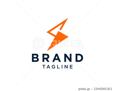Flash Icon Initial Letter S Electricity Logo. Orange Geometric Shape Linear Style isolated on White Background. For Business and Technology Logos. Flat Vector Logo Design Template Element Flash Icon Initial Letter S Electricity Logo. Orange Geometric Shape Linear Style isolated on White Background. For Business and Technology Logos. Flat Vector Logo Design Template Element 104890161