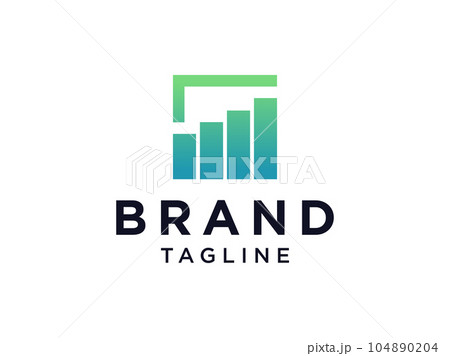 Business Logo Concept. Green Statistic Graph with Flags Negative Space isolated on White Background. Flat Vector Logo Design Template Element. Business Logo Concept. Green Statistic Graph with Flags Negative Space isolated on White Background. Flat Vector Logo Design Template Element. 104890204
