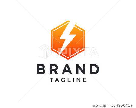 Flash Icon Thunder Bolt Letter S Electricity Logo. Flat Vector Logo Design Template Element. 104890415
