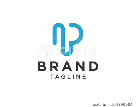 Abstract Initial Letter P Logo. Blue Shape with Line isolated on White Background. Usable for Business and Branding Logos. Flat Vector Logo Design Template Element. 104890984