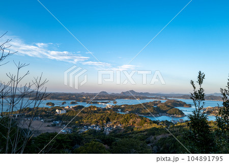 天草　千巌山展望所夕景 104891795