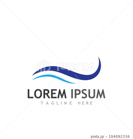 Water wave icon vector 104892316