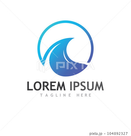 Water wave icon vector 104892327
