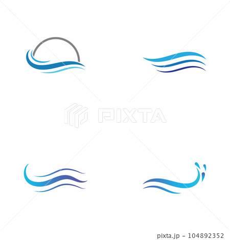 Water wave icon vector 104892352