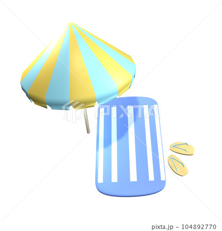 3D sun-bathing icon summer rendered isolated on...のイラスト素材 [104892770 ...