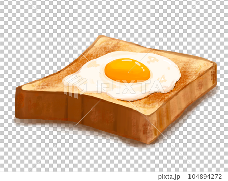 吐司，煎雞蛋，白麵包，麵包，早餐，早餐，新鮮出爐，5片，棕色，陰影 104894272
