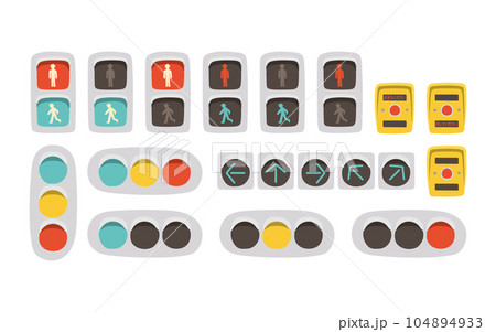 手描きの信号機のベクターイラストセット 104894933