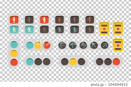 手描きの信号機のベクターイラストセット 104894933