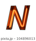 Neon Light Alphabet on transparent background, PNG file 104896013