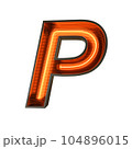 Neon Light Alphabet on transparent background, PNG file 104896015