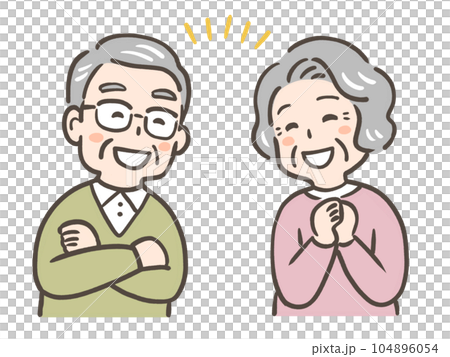 老夫婦臉上洋溢著幸福的笑容 104896054