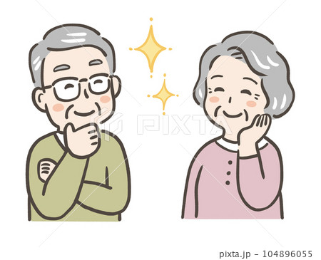 にっこり微笑む高齢夫婦 にっこり微笑む高齢夫婦 104896055