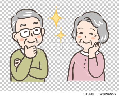 にっこり微笑む高齢夫婦 にっこり微笑む高齢夫婦 104896055