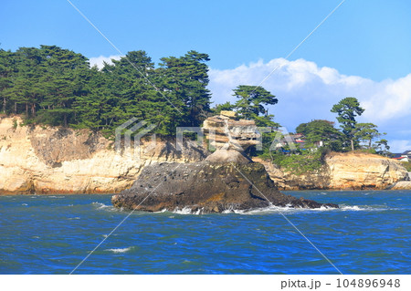 【宮城県】松島の仁王島（島巡り観光船） 104896948