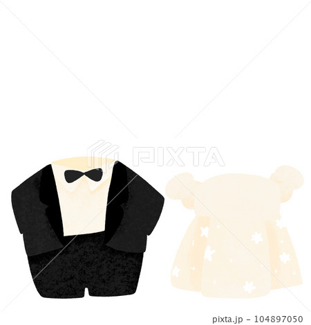 Wedding suit couple Wedding day cute illustration 104897050
