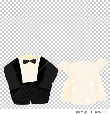 Wedding suit couple Wedding day cute illustration 104897050