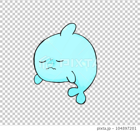 變形風格擔心海豚圖 104897201