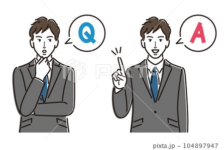 ビジネスマンのQ&Aセット 104897947