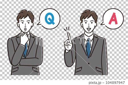 ビジネスマンのQ&Aセット 104897947