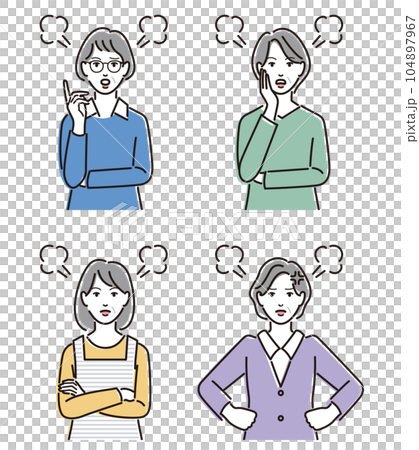 Set of angry grandmother Set of angry grandmother 104897967