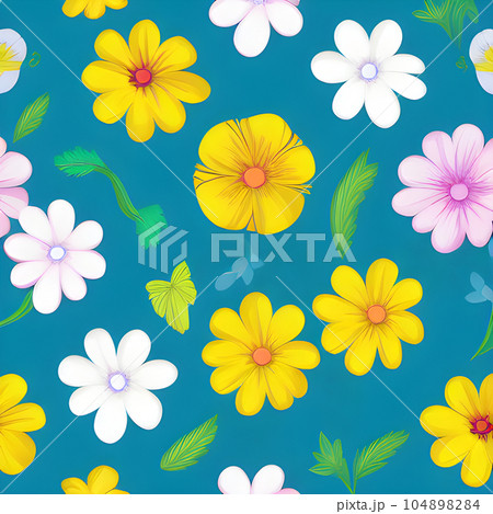 Floral seamless pattern. flower abstract background. modern design decoration and digital printing 104898284